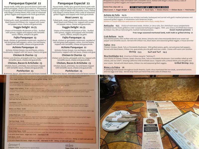 Diego's Menu