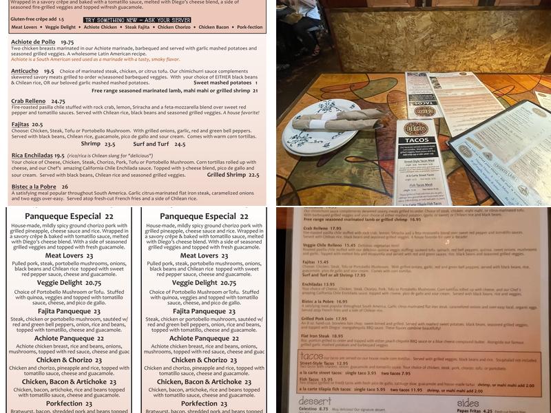 Diego's Menu