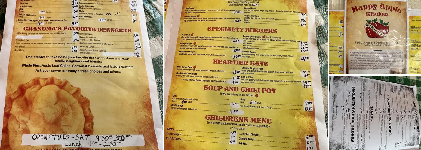 Happy Apple Kitchen Menu