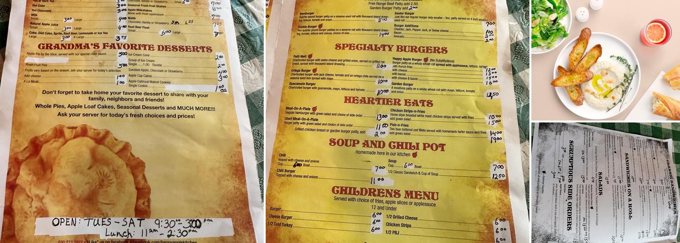 Happy Apple Kitchen Menu