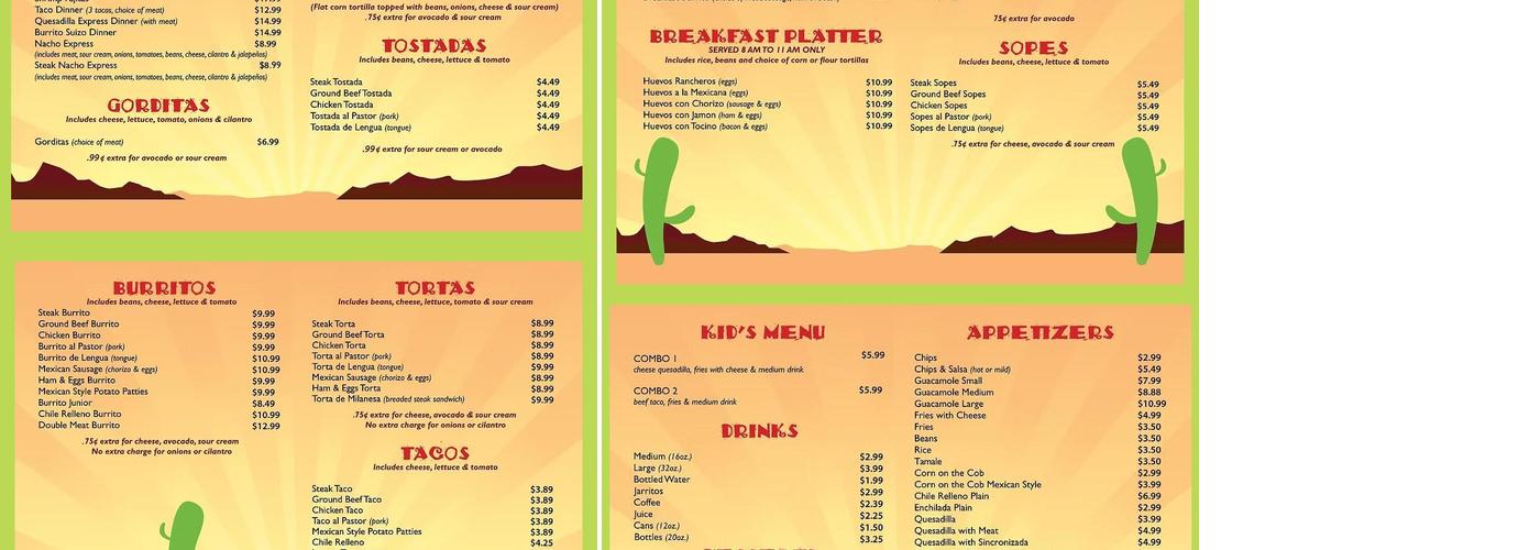 Taco Express Menu