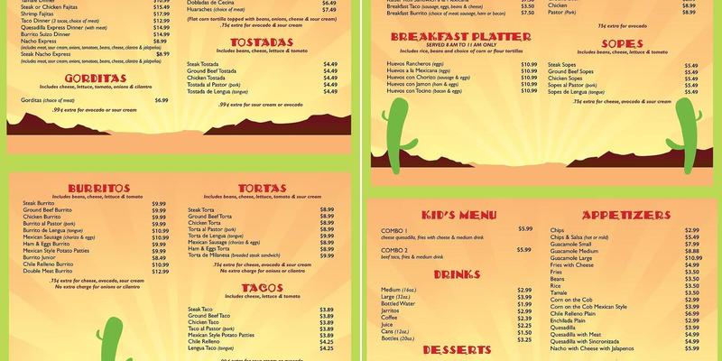 Taco Express Menu