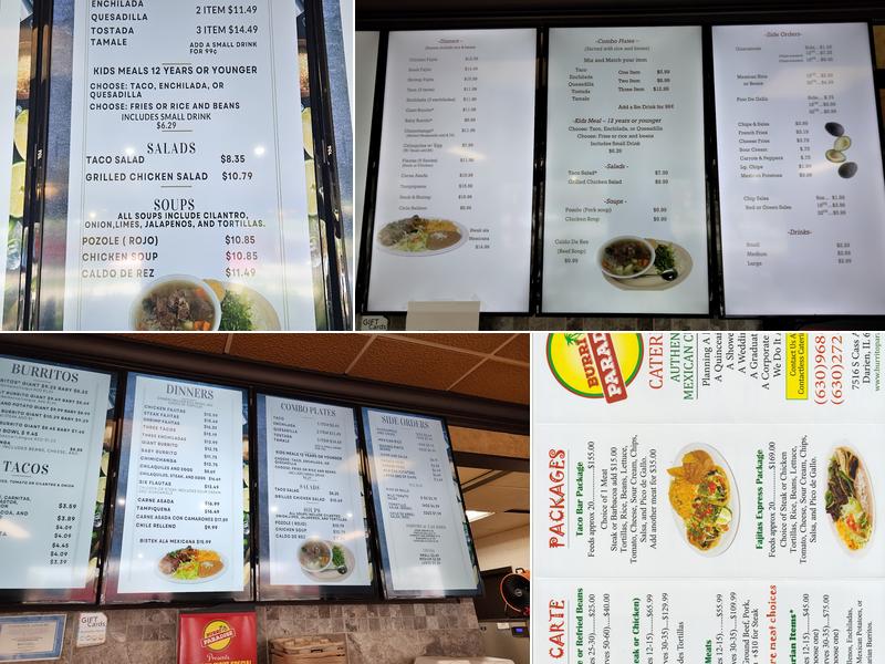 Burrito Paradise Menu