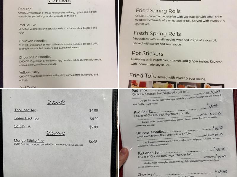 Moi's Thai Café Menu