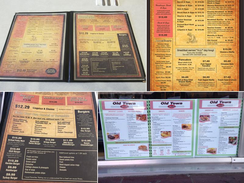 Old Town Cafe Menu