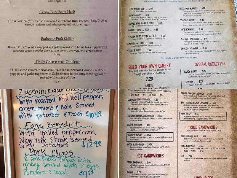 Charlie's Cafe Menu