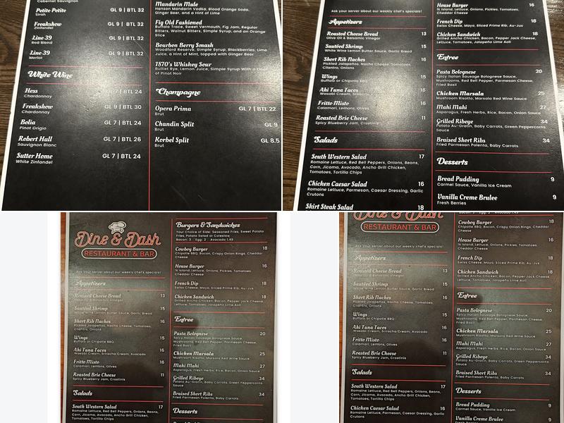 Dine n Dash Restaurant & Bar - Colfax Menu