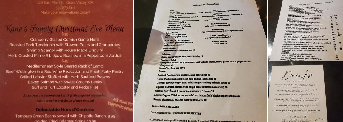 Enrique’s Lounge Menu