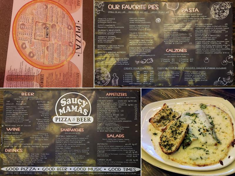 Saucy Mama's Pizzeria Menu