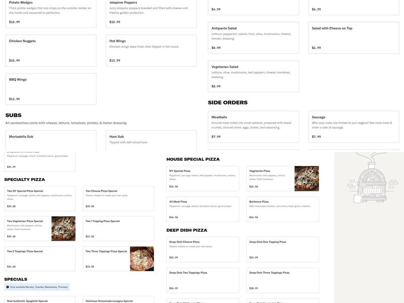 New York Pizzeria Menu