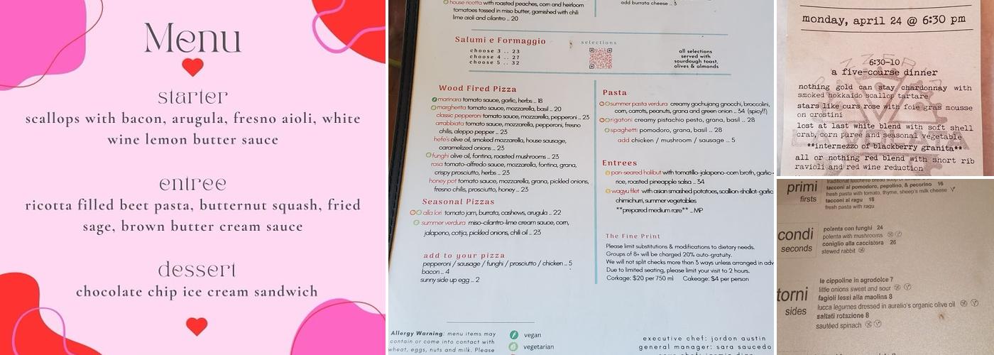 La Volata Pizzeria Menu