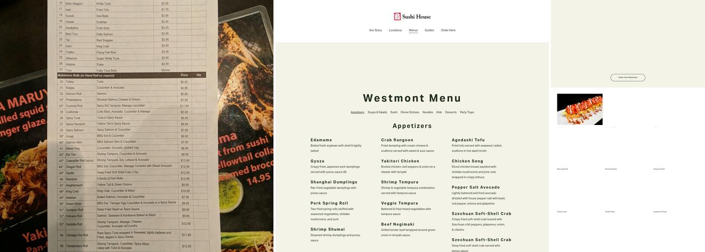 Sushi House Menu