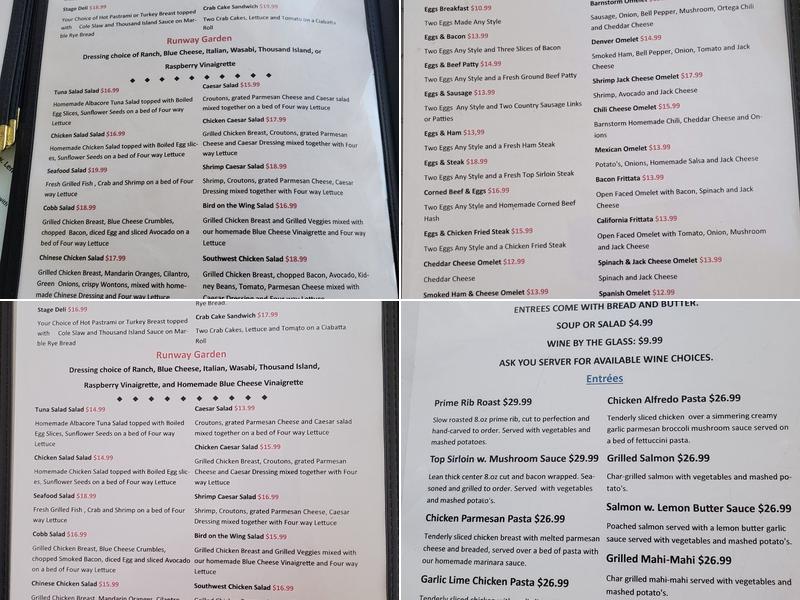 The Barnstorm Restaurant Menu