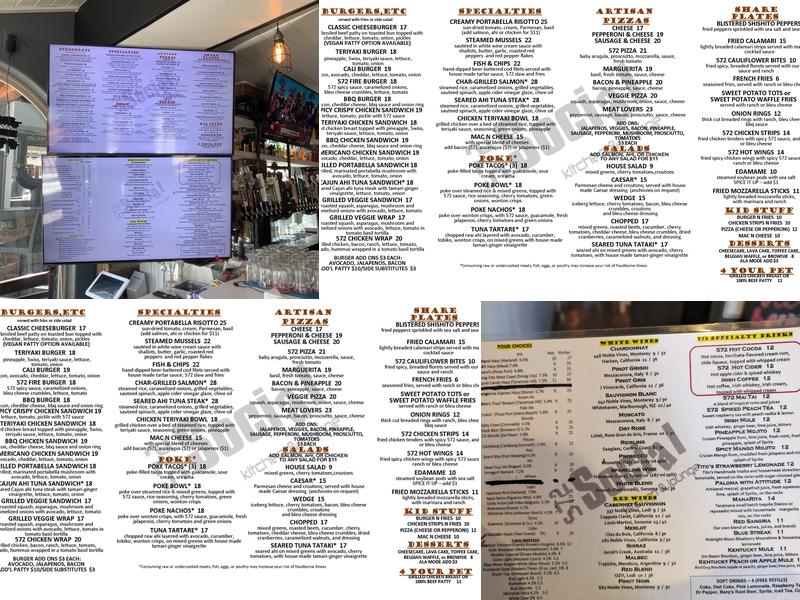 572 Social kitchen & lounge Menu