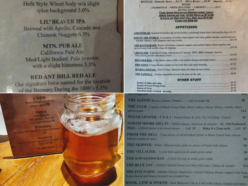 Big Bear Mountain Brewery Menu