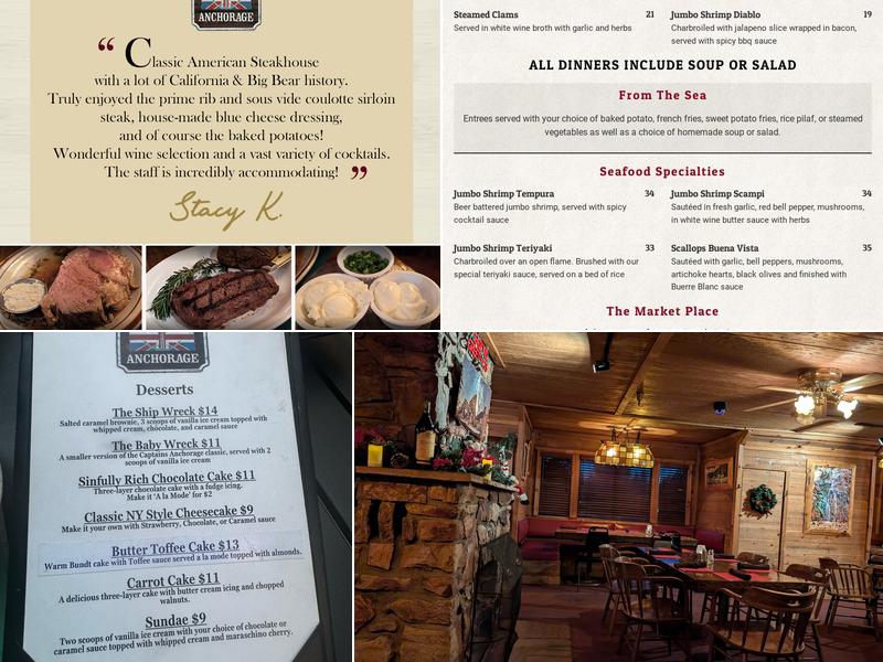 Captain's Anchorage Restaurant and Bar Menu
