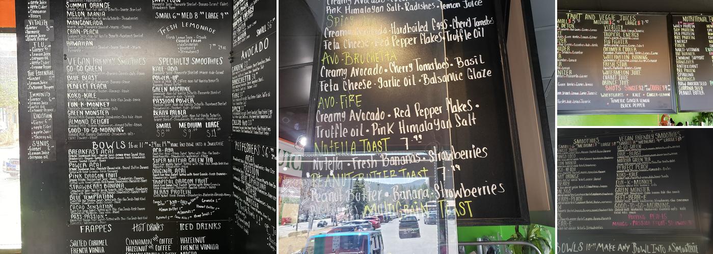 Juice Factory Menu