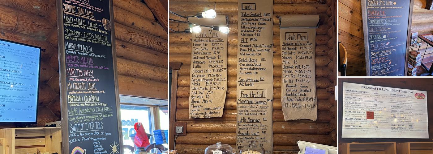 Moonridge Coffee Company Menu