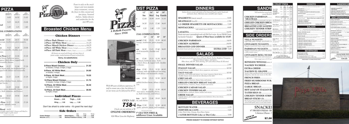 Pizza Villa Menu