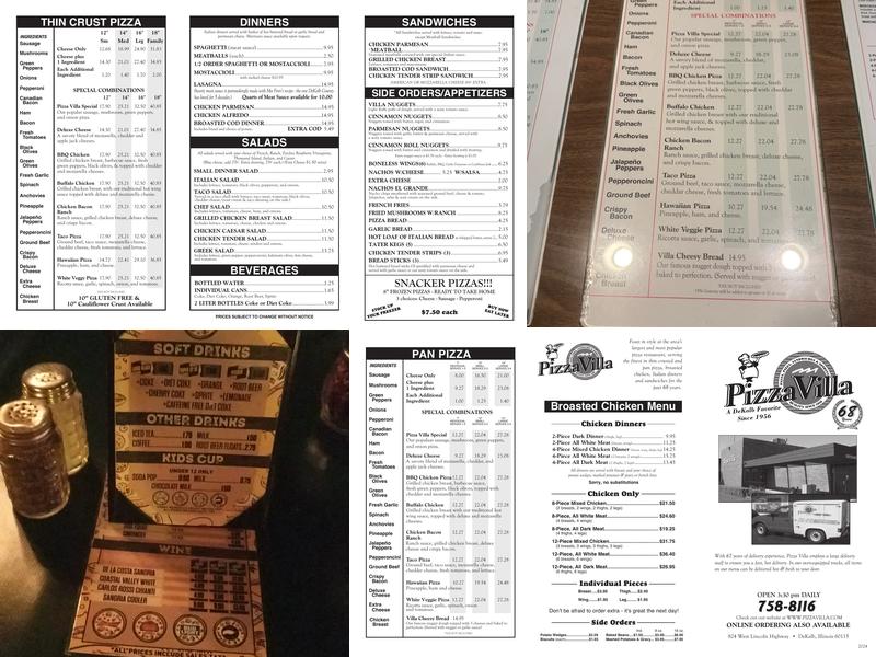 Pizza Villa Menu