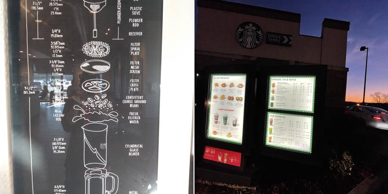 Starbucks Coffee Company Menu