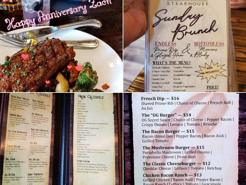 Oak Glen Steak House & Saloon Menu