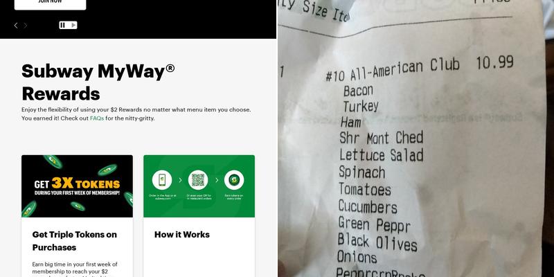 Subway Menu