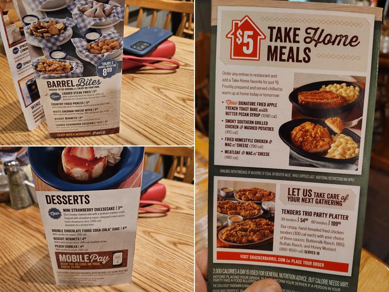Cracker Barrel Old Country Store Menu