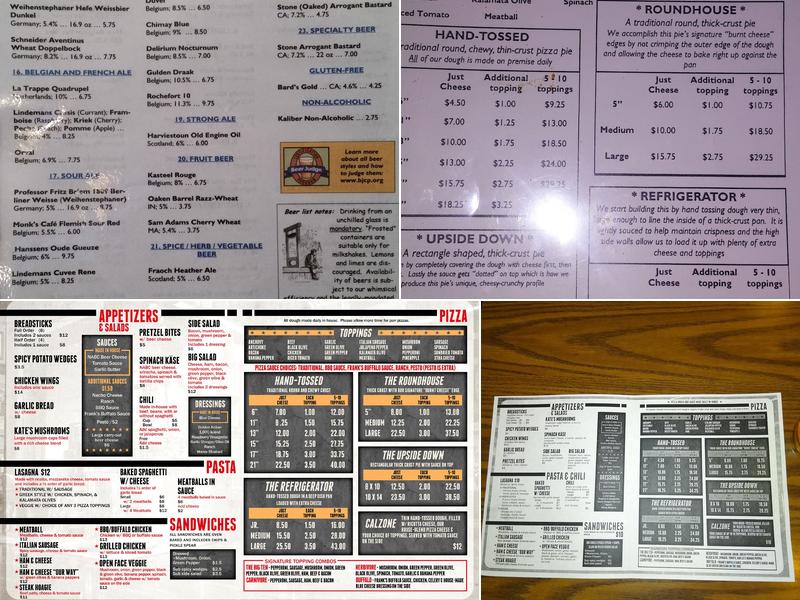 The New Albanian Brewing Company Pizzeria & Public House Menu