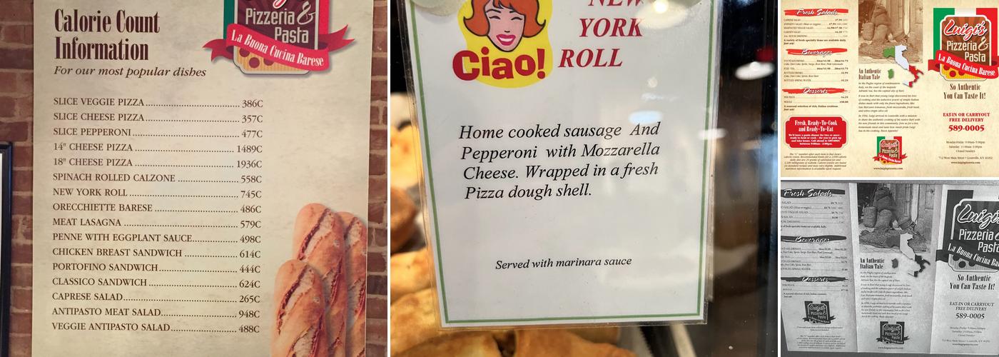 Luigi's Pizzeria Menu