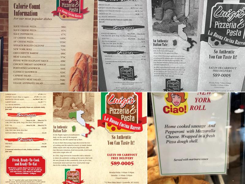 Luigi's Pizzeria Menu