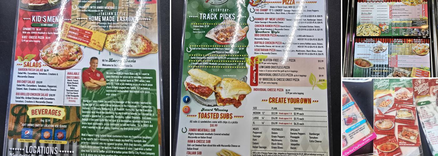 Derby City Pizza Co. Menu