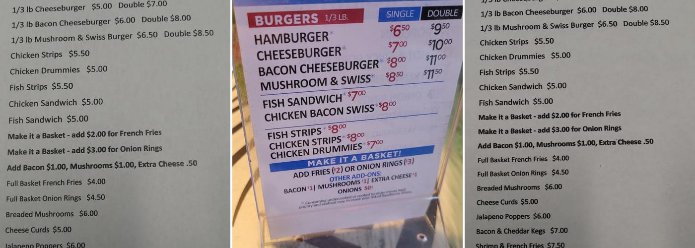 B&B Sports Bar & Grill Menu