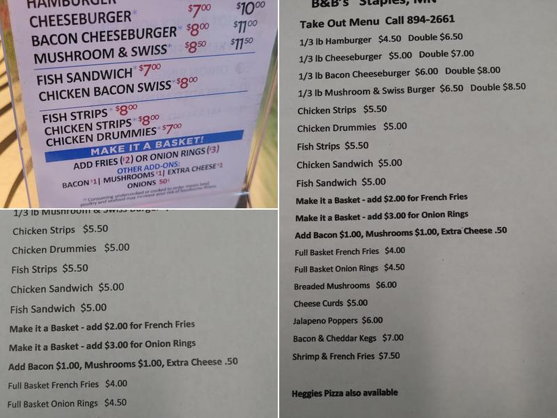 B&B Sports Bar & Grill Menu