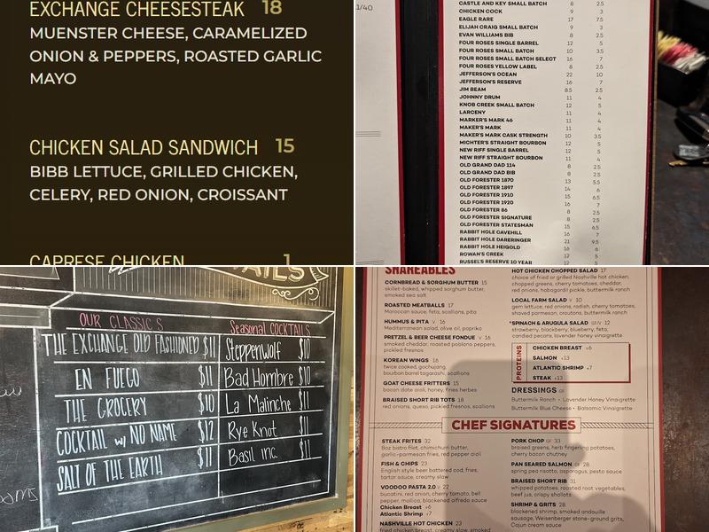 The Exchange Pub + Kitchen Menu