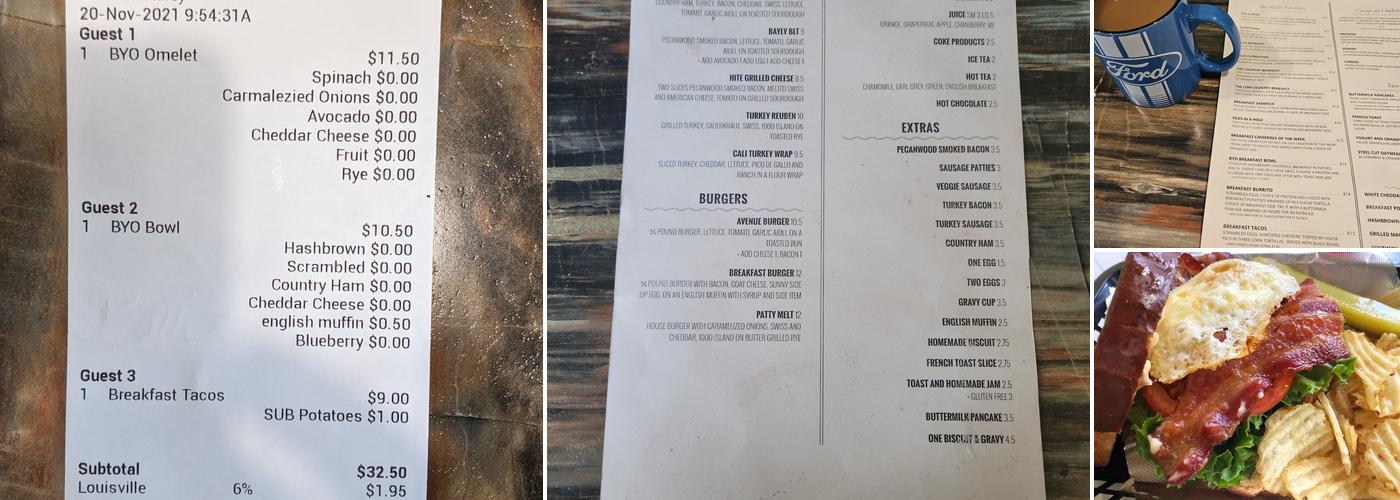 Eggs Over Frankfort Menu