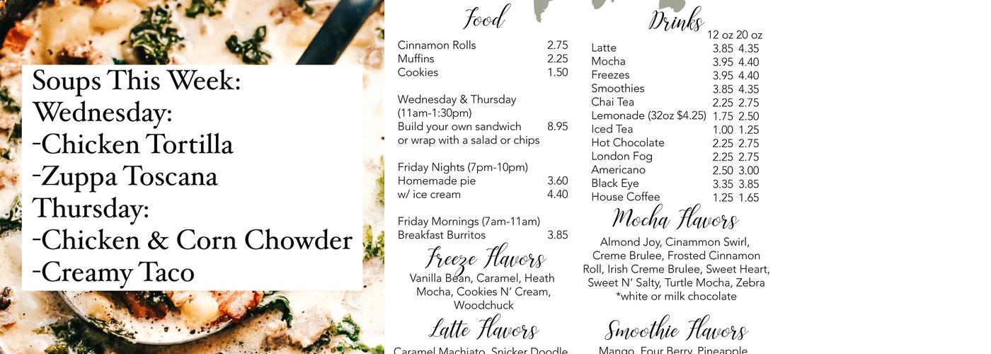 Coffee Connection Menu