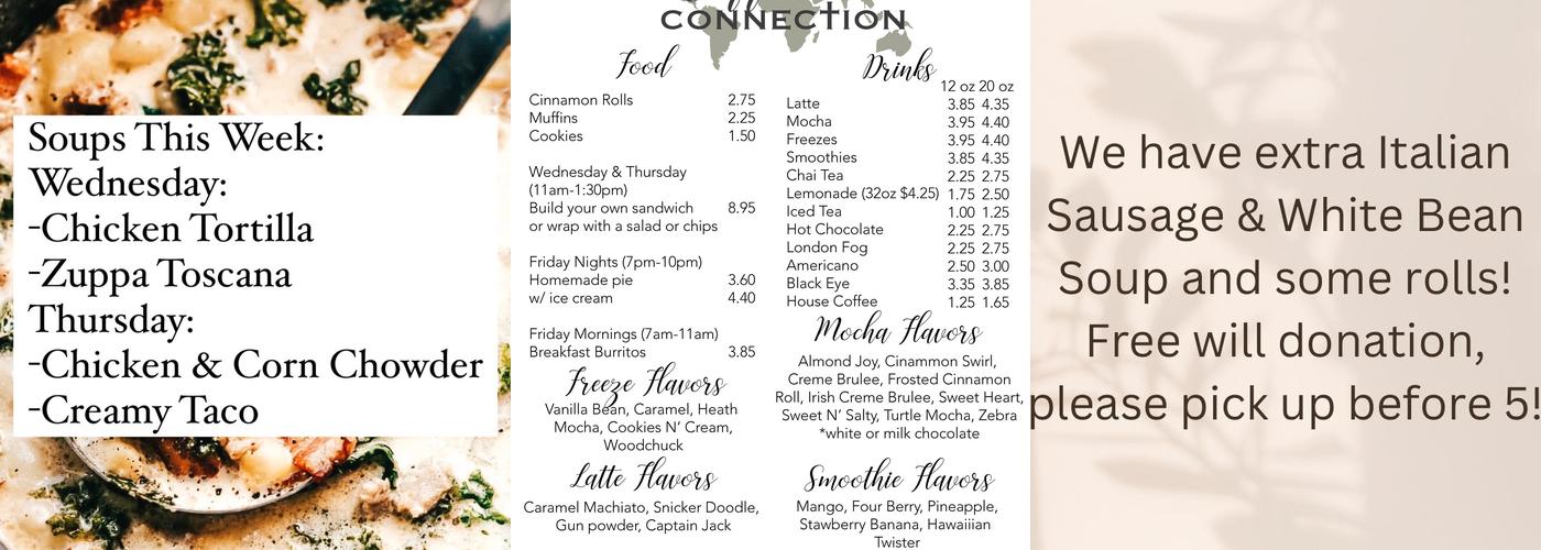 Coffee Connection Menu