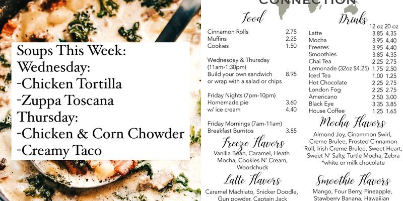 Coffee Connection Menu