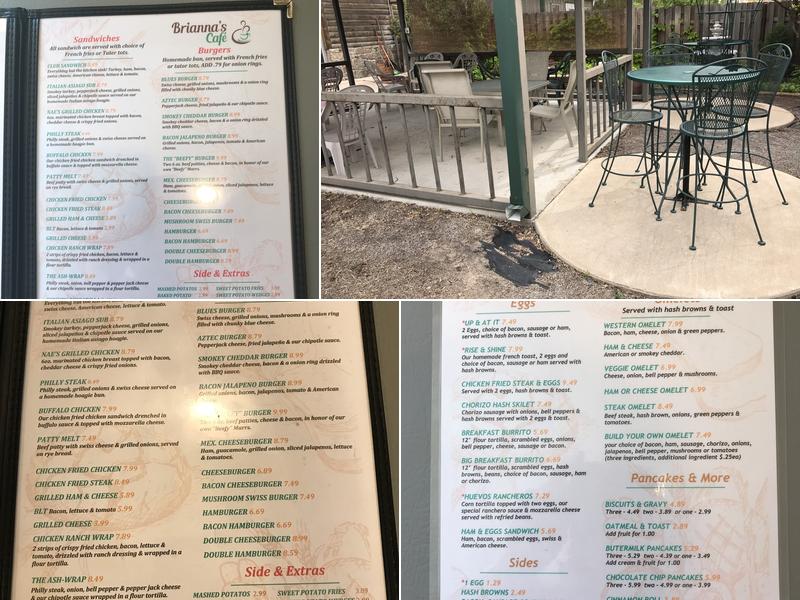 Brianna's Cafe Menu
