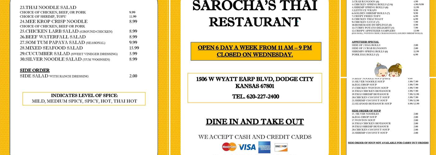 Sarocha's Menu