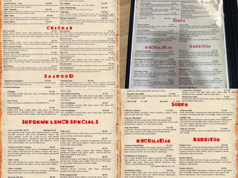 Vallarta Mexican Grill Menu