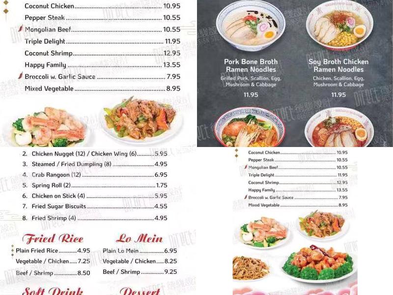 East Star Buffet Menu