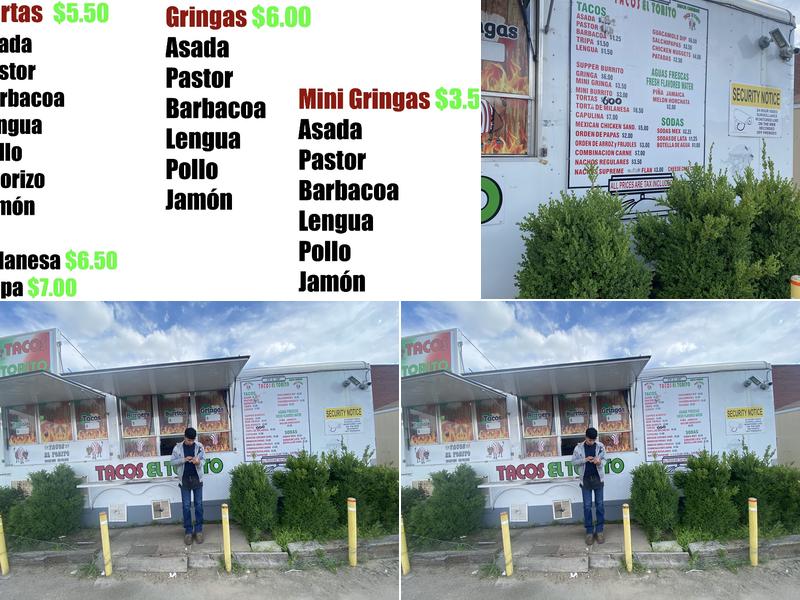 Tacos El Torito Menu