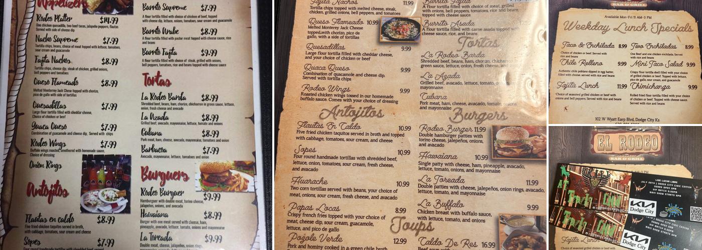 El Rodeo Bar & Grill Menu