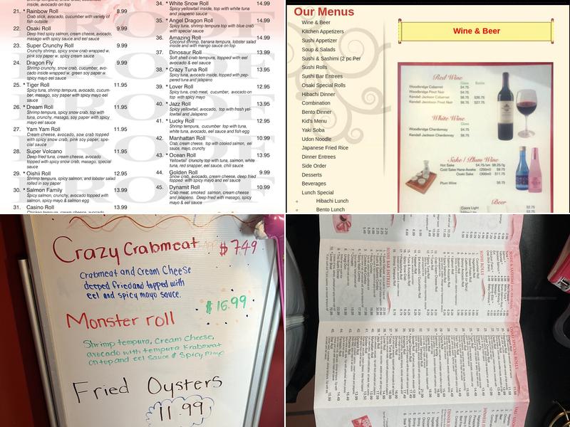 Osaki Sushi and Steakhouse Menu