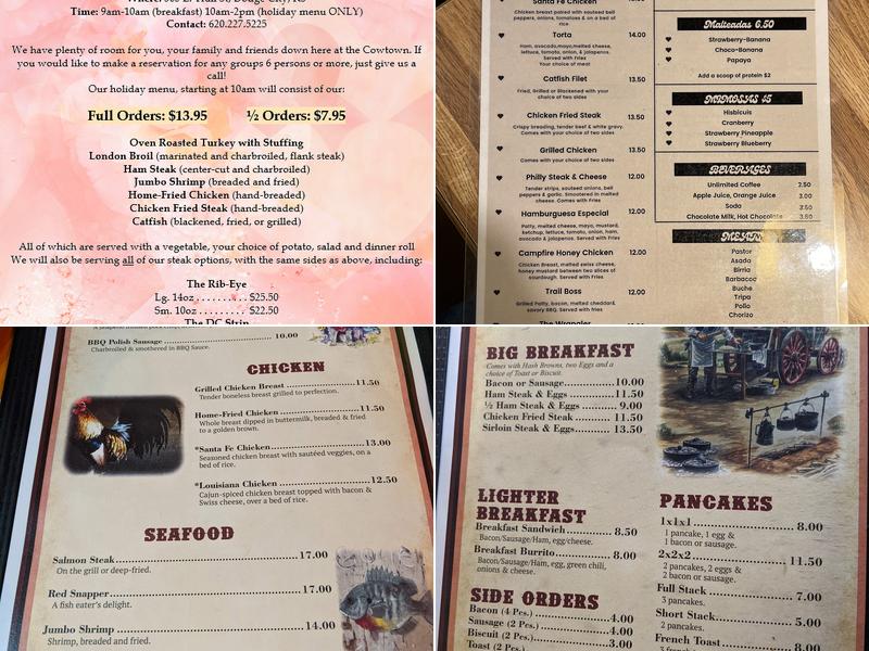 Casey's Cowtown Club Menu