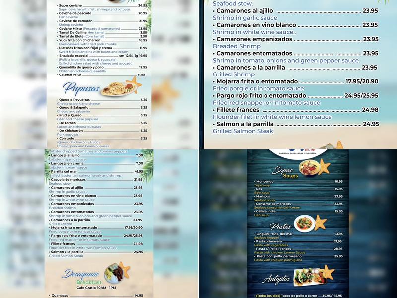 Brisas Del Mar Restaurant FreeportNY Menu