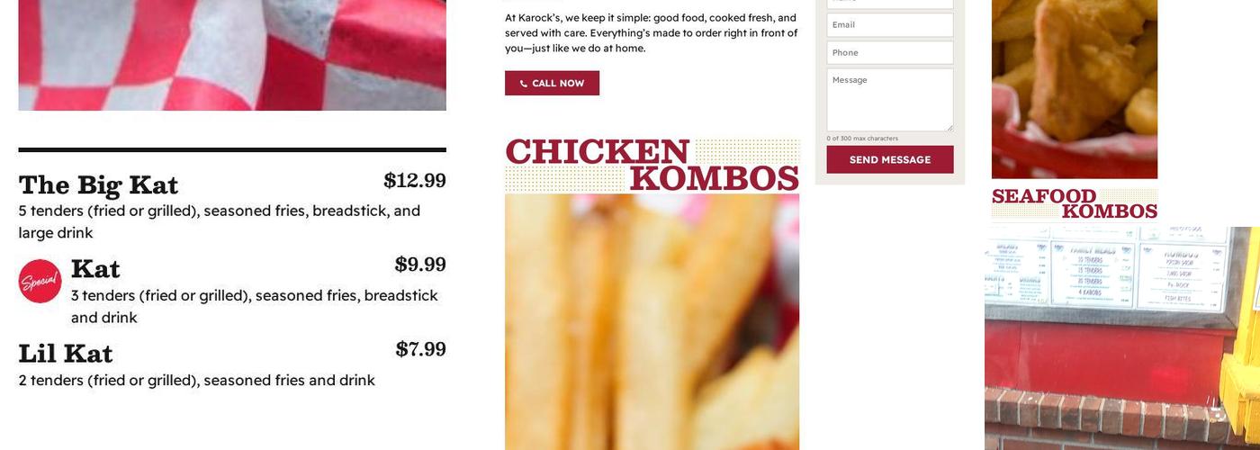 Karock's Restaurant Menu