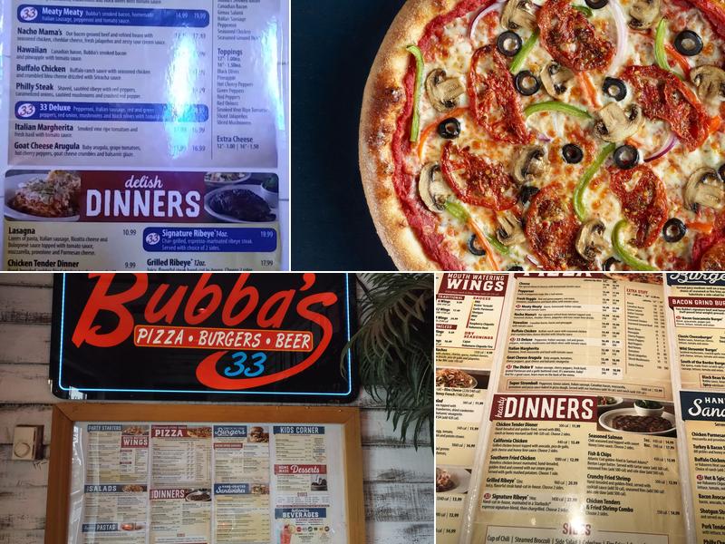 Bubba's 33 Menu